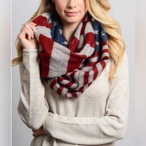 Red White & Blue Star American Flag Cowl Infinity Scarf